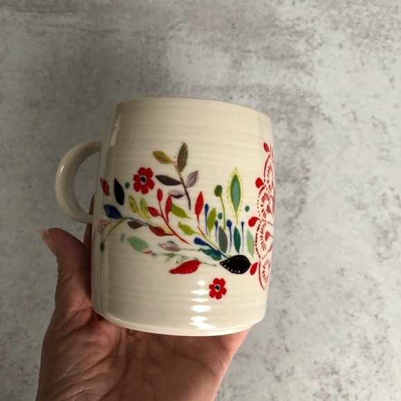 Anthropologie Mug Stella Halfmann Monogram P Petal Palette Floral - Picture 3 of 6